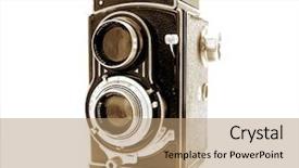  Presentation with old fashion photo album - Presentation theme consisting of impact films - old photo camera in sepia background and a coral colored foreground