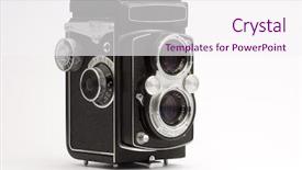  Presentation with old fashion photo album - Cool new presentation with impact films - old photo camera on white backdrop and a  colored foreground