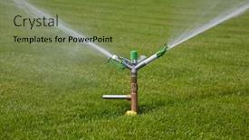  Presentation with impact - PPT layouts enhanced with impact-sprinkler-irrigating-lawn background and a tawny brown colored foreground