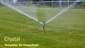  Presentation with impact - Theme having impact-sprinkler-irrigating-lawn background and a tawny brown colored foreground