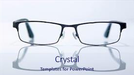  Presentation with visual impairment - Amazing presentation theme having impaired - eye glasses spectacles for reading backdrop and a sky blue colored foreground