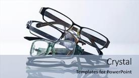  Presentation with visual impairment - Colorful PPT theme enhanced with impaired - group of used eye glasses backdrop and a light blue colored foreground