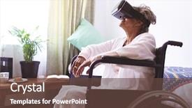  Presentation with mixed reality - PPT theme featuring impaired nurse - side view of senior mixed background and a tawny brown colored foreground