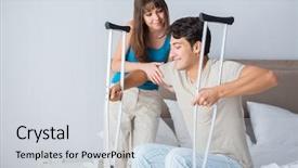  Presentation with supporting - Slide set enhanced with impaired nurse - young wife supporting husband background and a lemonade colored foreground