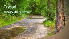  Presentation with spring water - Presentation theme with impasse - dirt track or road background and a tawny brown colored foreground