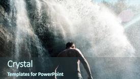  Presentation with freedom - Presentation theme featuring impasse - man relaxing with freedom banner background and a ocean colored foreground