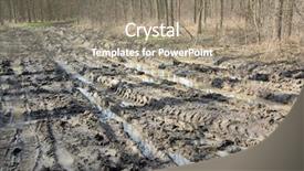  Presentation with forest - Slide deck having impasse - muddy offroad track background and a gray colored foreground