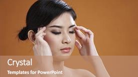  Presentation with fingers - PPT layouts featuring impasse - young woman with fingers background and a coral colored foreground