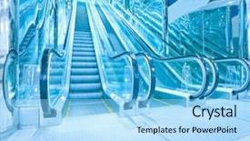  Presentation with blue business proposal - Audience pleasing PPT layouts consisting of impeccable - blue escalator inside business hall backdrop and a  colored foreground
