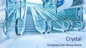  Presentation with moving business - Presentation theme having impeccable - contemporary moving escalator stairs inside background and a  colored foreground