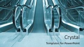  Presentation with moving business - Theme with impeccable - contemporary moving escalator stairs inside background and a  colored foreground