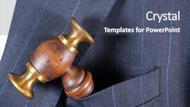  Presentation with formal jacket - Presentation theme enhanced with impeccable - judge's hammer sitting background and a ocean colored foreground