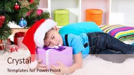  Presentation with christmas tree - Amazing slide set having impeccable - little boy fell asleep backdrop and a  colored foreground