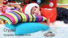  Presentation with milk - PPT layouts featuring impeccable - little boy in santa hat background and a  colored foreground