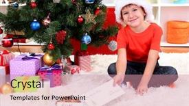  Presentation with milk - Audience pleasing slide deck consisting of impeccable - little boy in santa hat backdrop and a  colored foreground