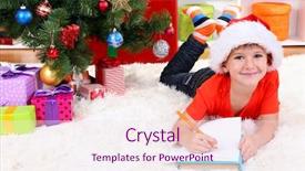  Presentation with letter - Colorful slides enhanced with impeccable - little boy in santa hat backdrop and a  colored foreground