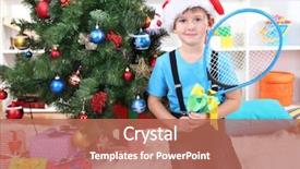  Presentation with christmas tree - Cool new presentation theme with impeccable - little boy in santa hat backdrop and a  colored foreground