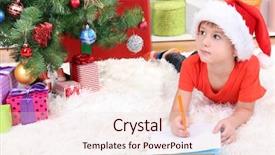  Presentation with hope letter - Audience pleasing presentation theme consisting of impeccable - little boy in santa hat backdrop and a lemonade colored foreground