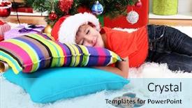  Presentation with milk pathogen - Beautiful slide set featuring impeccable - little boy in santa hat backdrop and a  colored foreground