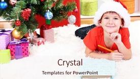  Presentation with hope letter - Audience pleasing slides consisting of impeccable - little boy in santa hat backdrop and a  colored foreground