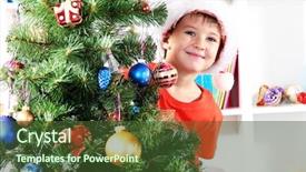  Presentation with christmas tree - Presentation design having impeccable - little boy in santa hat background and a  colored foreground