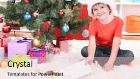  Presentation with milk - Beautiful presentation theme featuring impeccable - little boy in santa hat backdrop and a  colored foreground