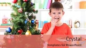  Presentation with christmas tree - Cool new presentation theme with impeccable - little boy near christmas tree backdrop and a  colored foreground