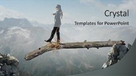  Presentation with overcome - Theme featuring impediment - overcome fear of failure mixed background and a  colored foreground