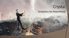  Presentation with overcome - Colorful presentation theme enhanced with impediment - overcome fear of failure mixed backdrop and a light gray colored foreground