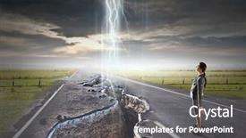  Presentation with overcoming - Colorful PPT theme enhanced with impediment - overcoming crisis break mixed media backdrop and a gray colored foreground