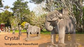  Presentation with world heritage - Colorful slide deck enhanced with imperial minh mang tomb backdrop and a coral colored foreground