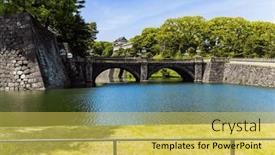  Presentation with tokyo - Presentation with imperial-palace-in-tokyo background and a yellow colored foreground