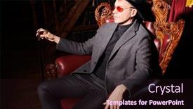  Presentation with gangster - Presentation theme consisting of imperious-mature-man-in-stylish background and a wine colored foreground