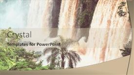  Presentation with waterfalls - Audience pleasing presentation theme consisting of impessive-iguassu-iguazu-falls backdrop and a soft green colored foreground