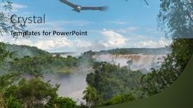  Presentation with waterfalls - Slide deck enhanced with impessive-iguassu-iguazu-falls background and a light blue colored foreground