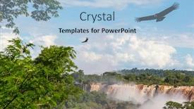  Presentation with waterfalls - Cool new slides with impessive-iguassu-iguazu-falls backdrop and a light blue colored foreground
