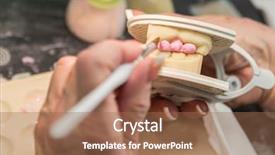  Presentation with dental implant - Theme enhanced with implant mold in the lab background and a coral colored foreground