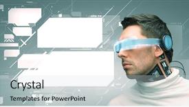  Presentation with green technology - Presentation design featuring implant or sensors over green background and a soft green colored foreground