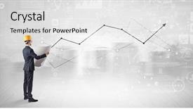  Presentation with construction - Cool new PPT theme with implement - engineer with construction helmet holding backdrop and a white colored foreground