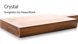  Presentation with cooking utensils - Colorful PPT layouts enhanced with implement - wooden board on white background backdrop and a white colored foreground