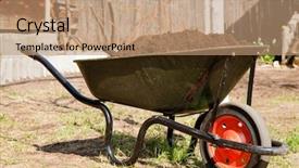 Presentation with change - Slides consisting of implementing change - wheelbarrow in a garden background and a coral colored foreground