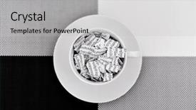  Presentation with black ceramic - PPT theme enhanced with implications - printed letter or document broken background and a light gray colored foreground