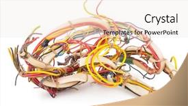  Presentation with wires - Slides featuring implications - wires on a white background background and a sky blue colored foreground