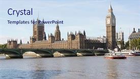  Presentation with westminster - Cool new slide set with importance english - big ben and westminster bridge backdrop and a sky blue colored foreground