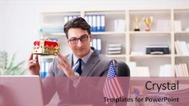  Presentation with free american flag - Theme with importance english - businessman with american flag background and a coral colored foreground