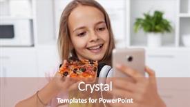  Presentation with selfie - Slide set enhanced with importance of online presence background and a coral colored foreground