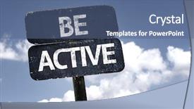  Presentation with stormy sky and dark clouds - Cool new presentation with importance speed - be active sign with clouds backdrop and a ocean colored foreground