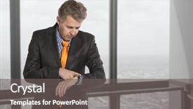  Presentation with time - PPT theme with importance speed - checking the time worried adult background and a gray colored foreground