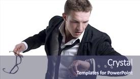  Presentation with time - Presentation theme with importance speed - checking the time worried young background and a ocean colored foreground