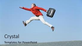  Presentation with fly - Beautiful slides featuring importance speed - run fly man with bag backdrop and a light blue colored foreground